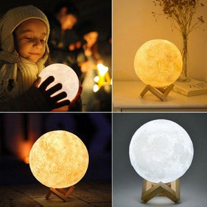 3D Print Moon lamp Moon light USB LED Rechargeable Novelty Touch Sensor Table Desk lamp Creative Night light Decor Birthday Gift