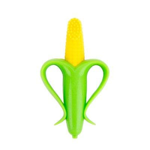 Infant Baby Teether Toy Silicone Banana Corn Baby Teethers Toy Soothing Teething Pacifier Chew Infant Oral Tooth Brush 7-9Months