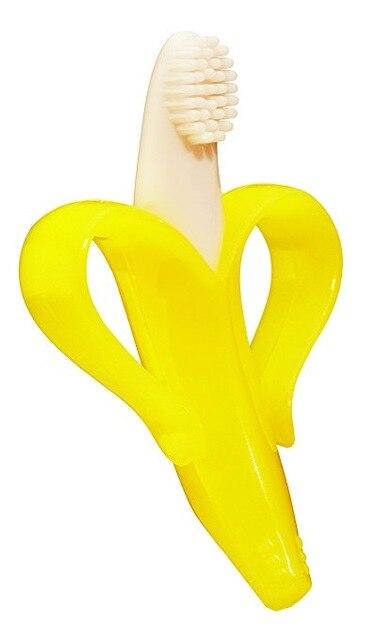 Infant Baby Teether Toy Silicone Banana Corn Baby Teethers Toy Soothing Teething Pacifier Chew Infant Oral Tooth Brush 7-9Months