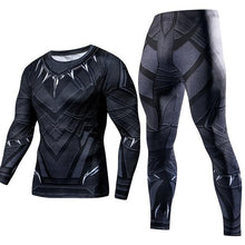 Load image into Gallery viewer, Men&#39;s Compression GYM training Clothes Suits workout Superman jogging Sportswear Fitness Dry Fit Tracksuit Tights 2pcs / sets